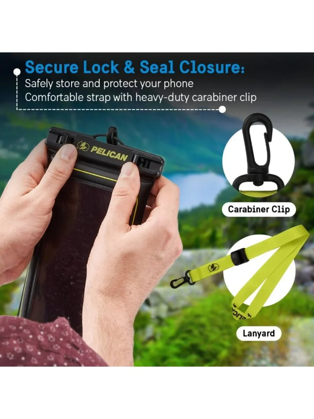 Waterproof Phone Pouch 2 Pack - Marine Grade, Black & Hi-Vis Yellow, Outdoor